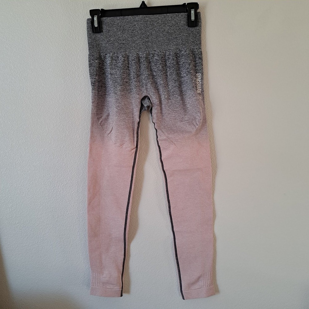 Gymshark Adapt Ombre Seamless Leggings Grey Pink High Waisted Workout Tights - Picture 3 of 5